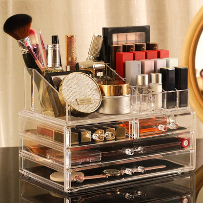 3 Drawer Cosmetic Organizer with Mirror