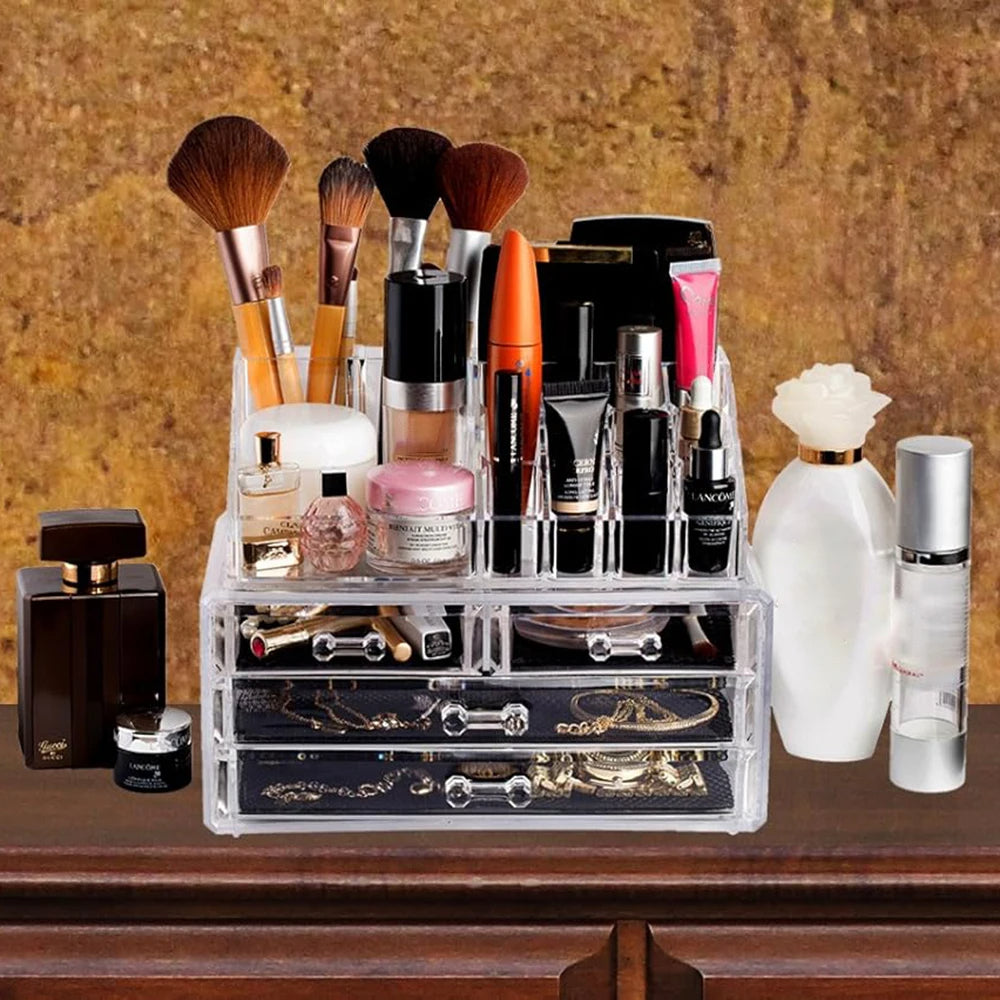 3 Drawer Cosmetic Organizer with Mirror