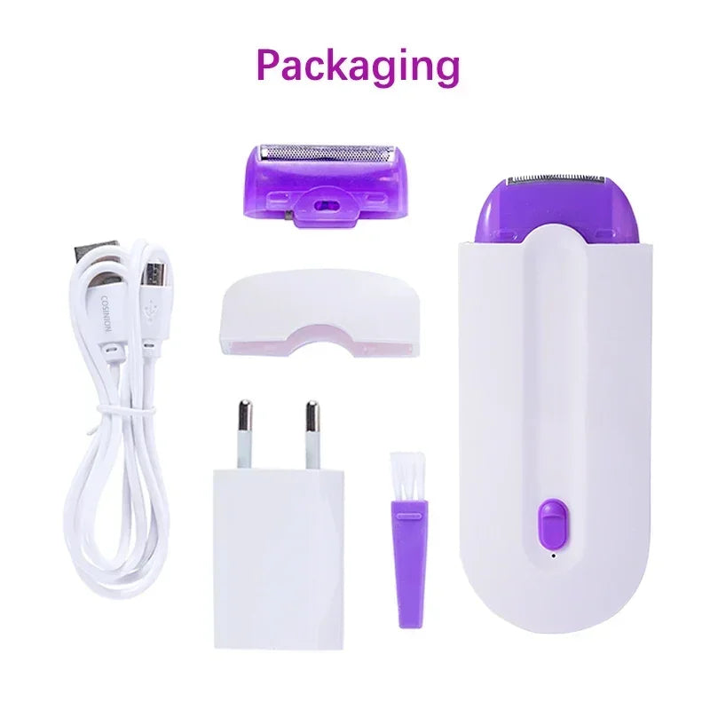 2-in-1 Epilator Women Painless Touch Facial Body Hair Removal Depilator Shaver