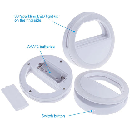 E-Gadget® Rechargeable LED Selfie Ring Light Mobile Phone