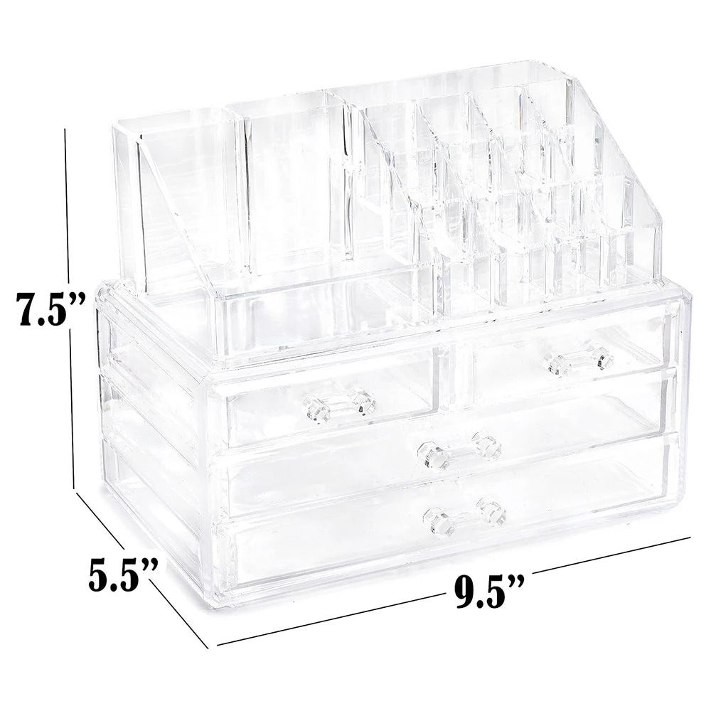 3 Drawer Cosmetic Organizer with Mirror