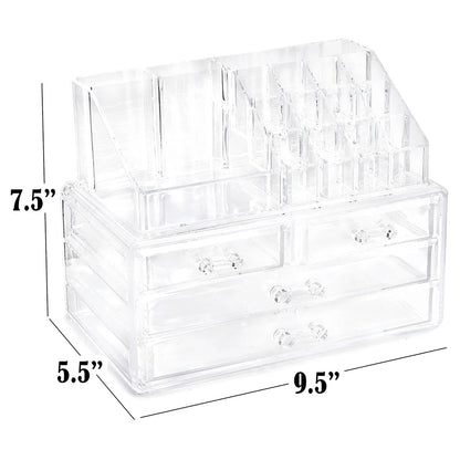 3 Drawer Cosmetic Organizer with Mirror